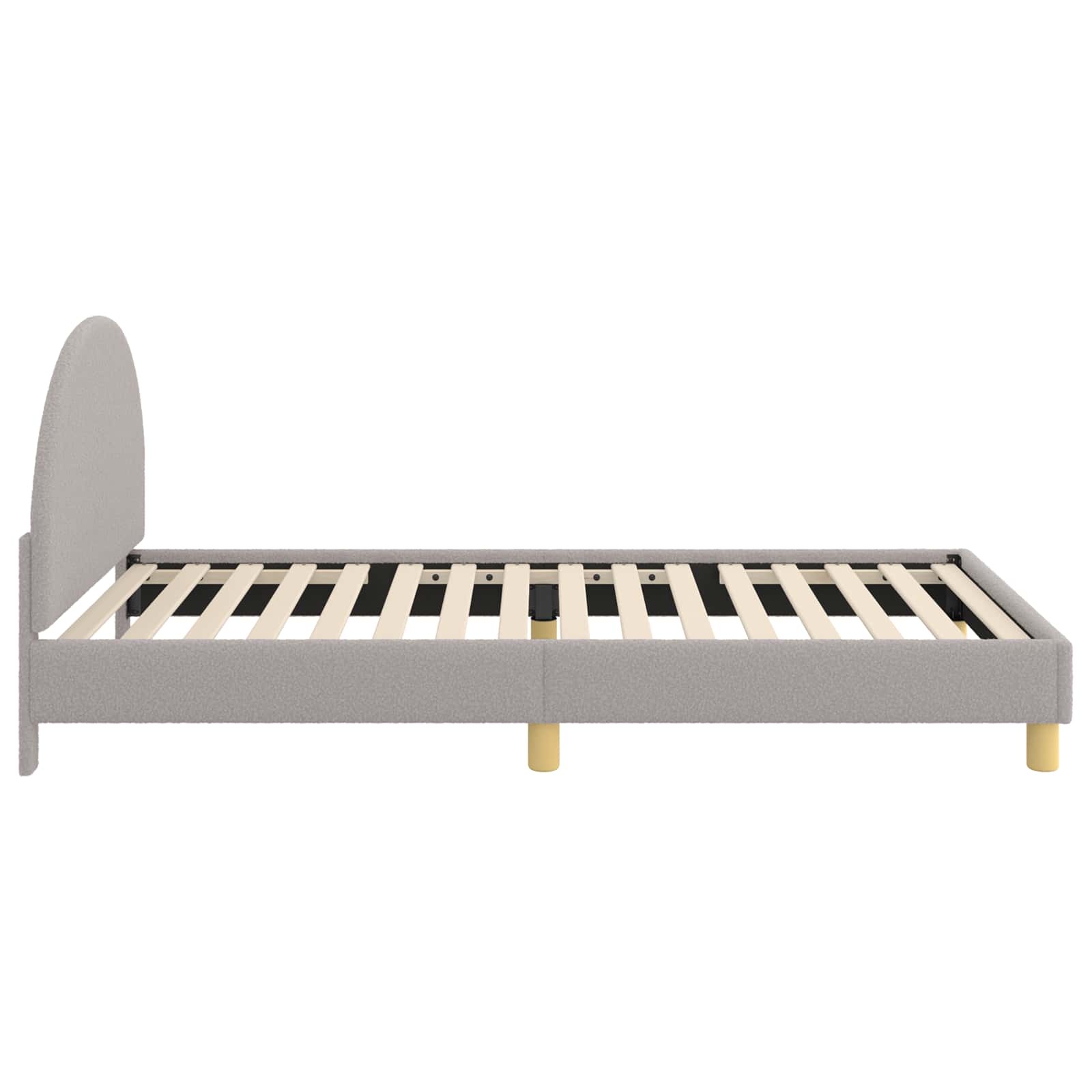 Krevet za djecu s uzglavljem Svjetlosiva 90 x 190 cm Bouclé