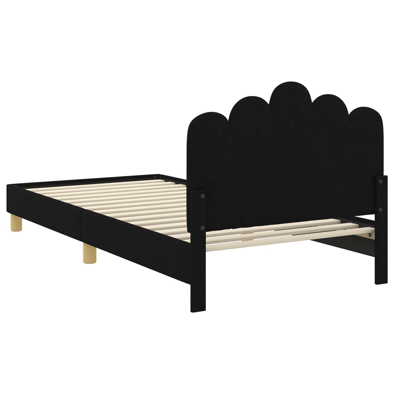 Krevet za djecu s uzglavljem Crna 90 x 200 cm Tkanina