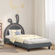 Krevet za djecu s uzglavljem Svjetlosiva 90 x 200 cm PU