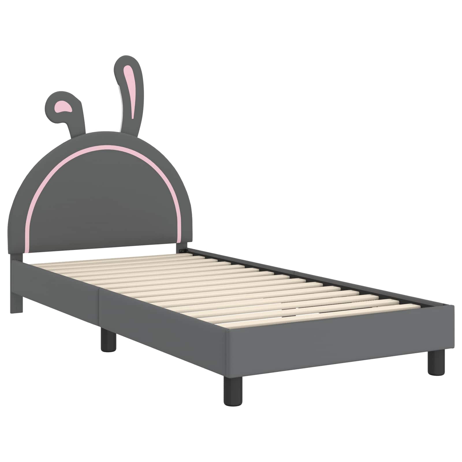 Krevet za djecu s uzglavljem Svjetlosiva 90 x 200 cm PU