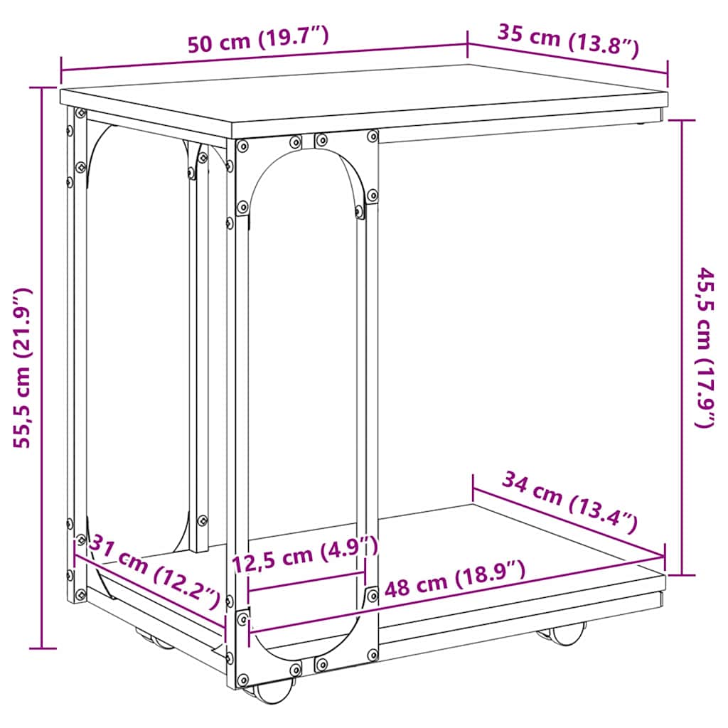 Bocni stol Staro drvo 50 x 35 x 55.5 cm Konstruirano drvo
