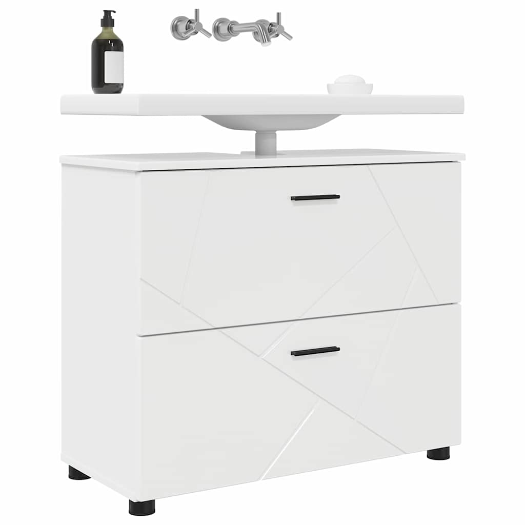 Kupaonski ormar s ladicama Visoki sjaj bijela 76,5 x 35 x 64 cm
