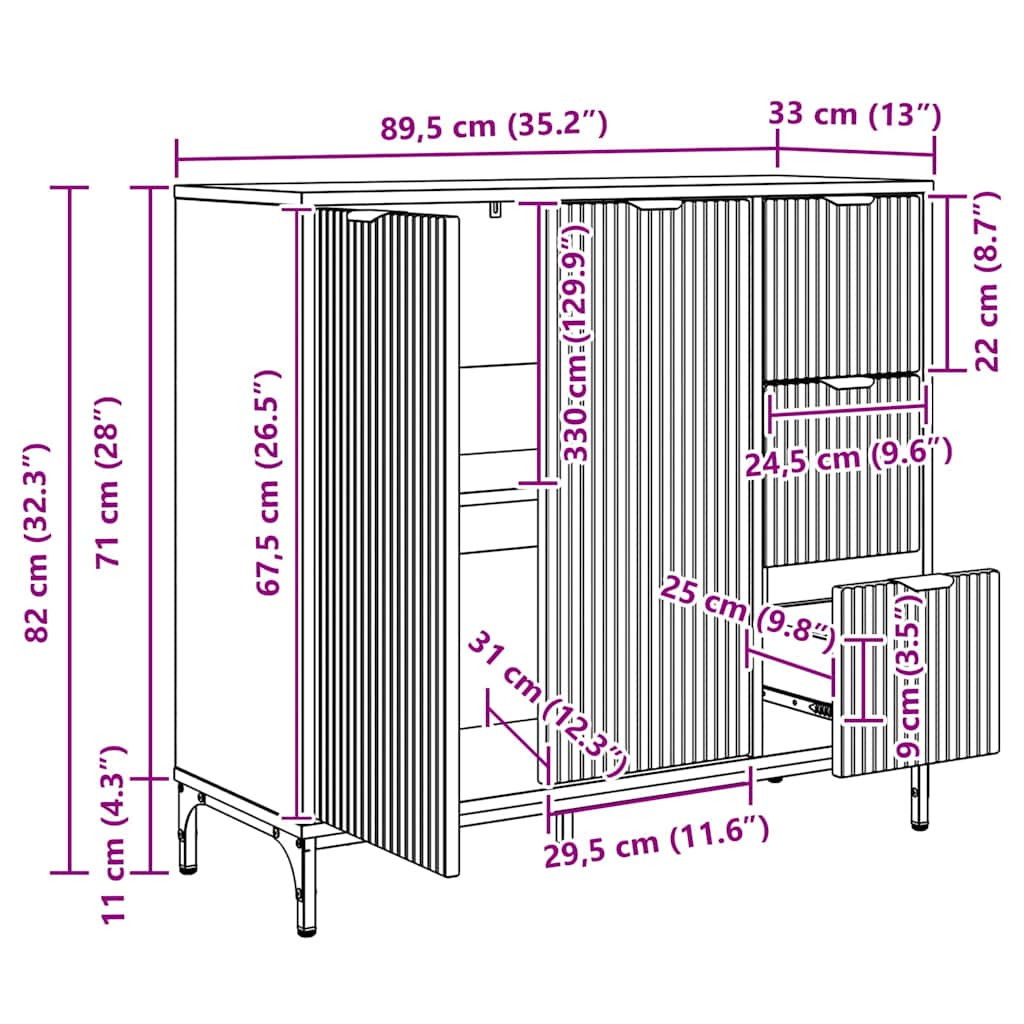 Kreveta s ladicama Crna 89,5 x 33 x 82 cm Konstruirano drvo