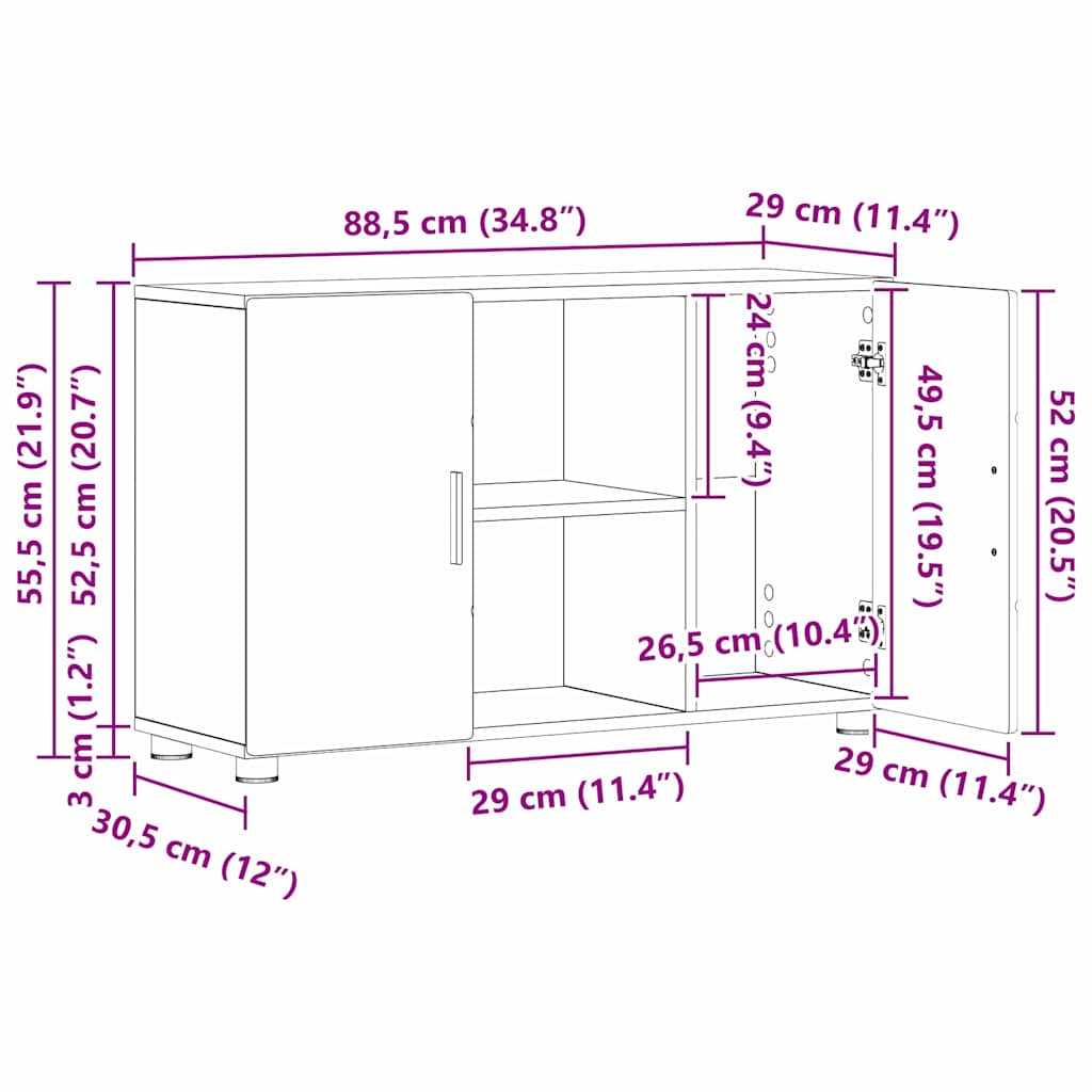 Kreveta s policom FLORIN Betonski sivi 88,5 x 30,5 x 55,5 cm