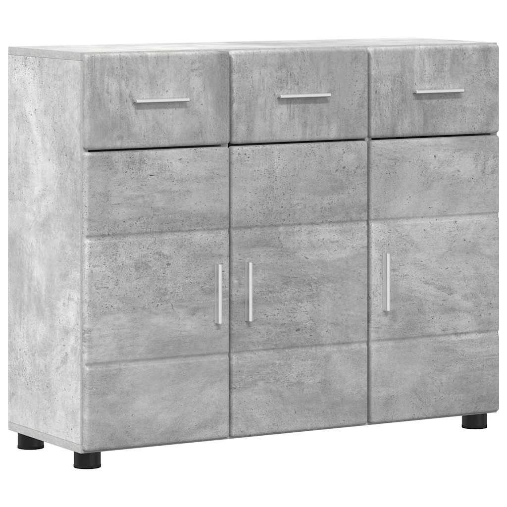 Kreveta s policom FLORIN Betonski sivi 88,5 x 30,5 x 73 cm