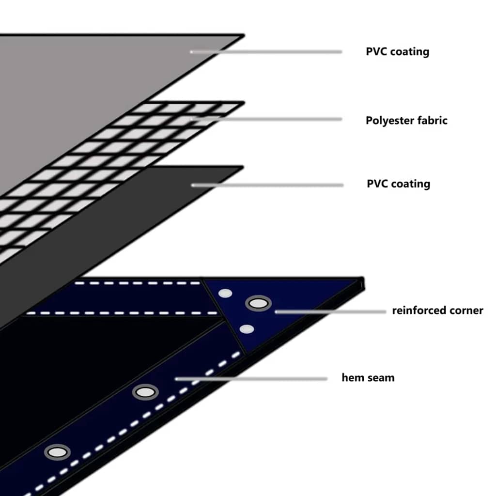 Cerada 650g / m² Bež 4 x 5 m Platno s PVC premazom
