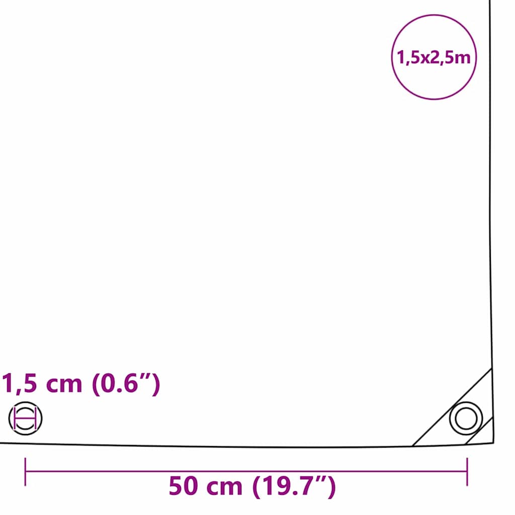 Cerada 650g / m² Narančasta 1,5 x 2,5 m Platno s PVC premazom