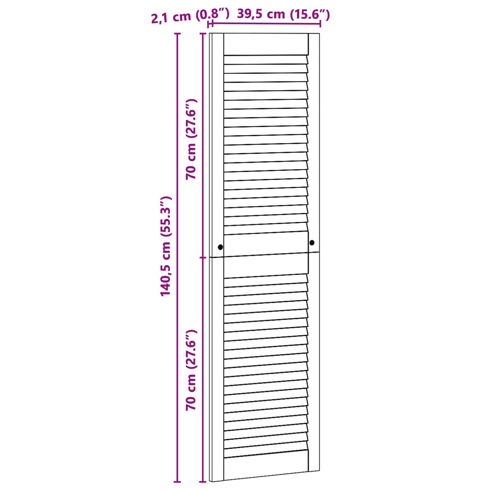 Ormarna vrata s vratima 4 pcs Prirodna 140,5 x 2,1 x 39,5 cm