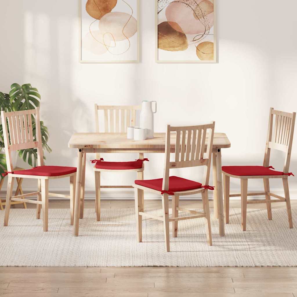 Jastučići za sjedenje 4 pcs Crvena 40 x 40 x 3 cm tkanina