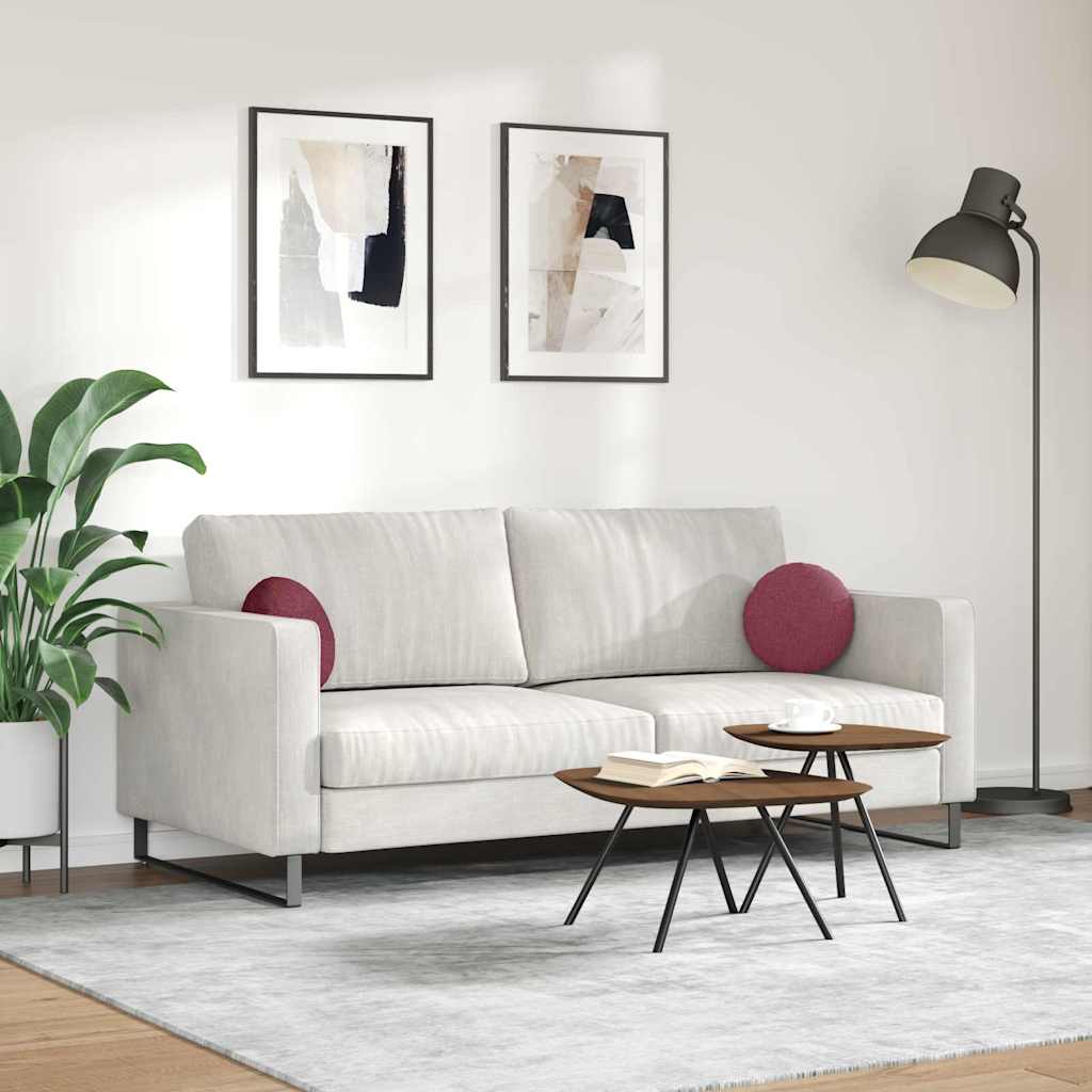 Jastučići za sjedenje 2 pcs Vinska crvena Ø30 x 13 cm tkanina