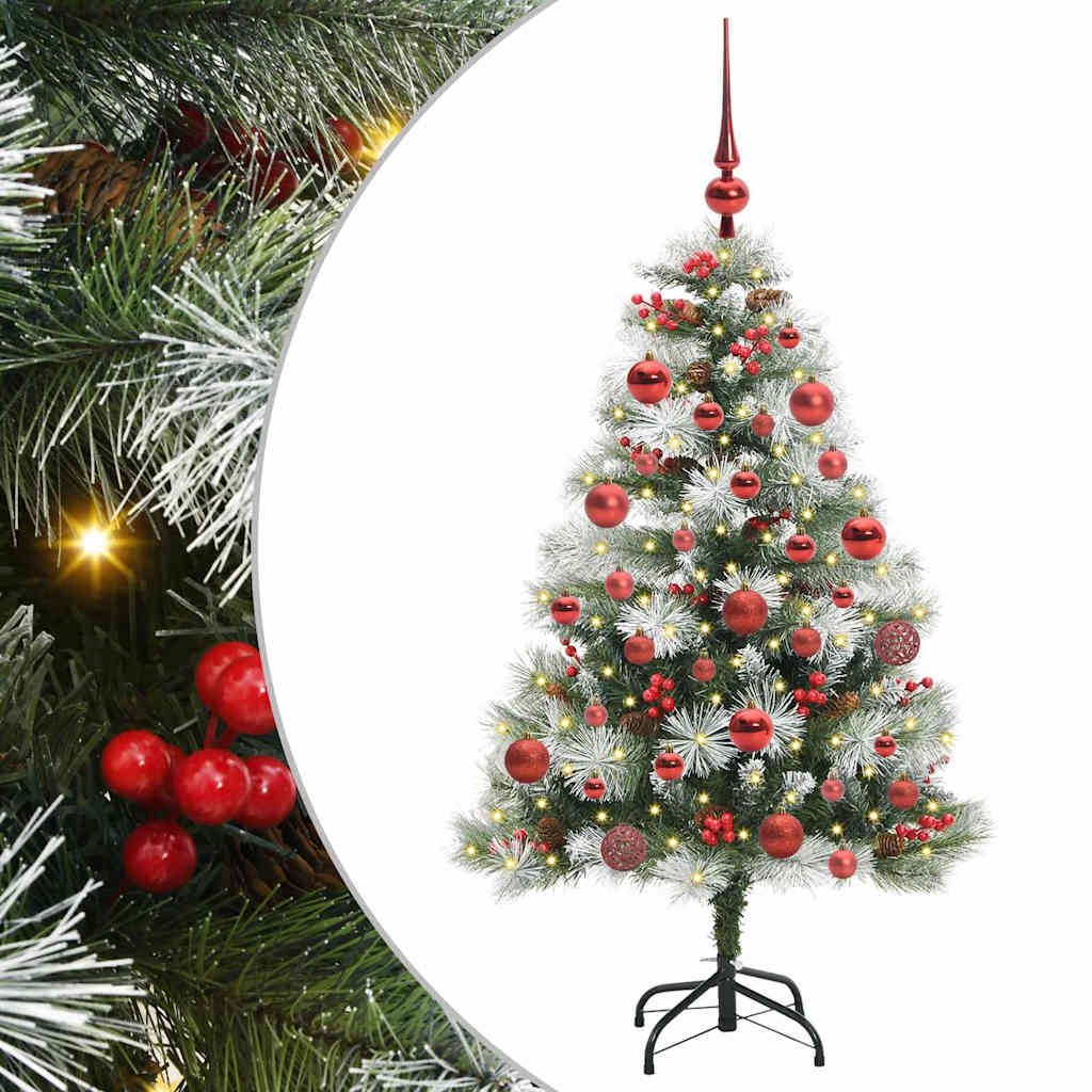 Umjetno božićno drvce S LED lampica Zelena i bijela 150 cm