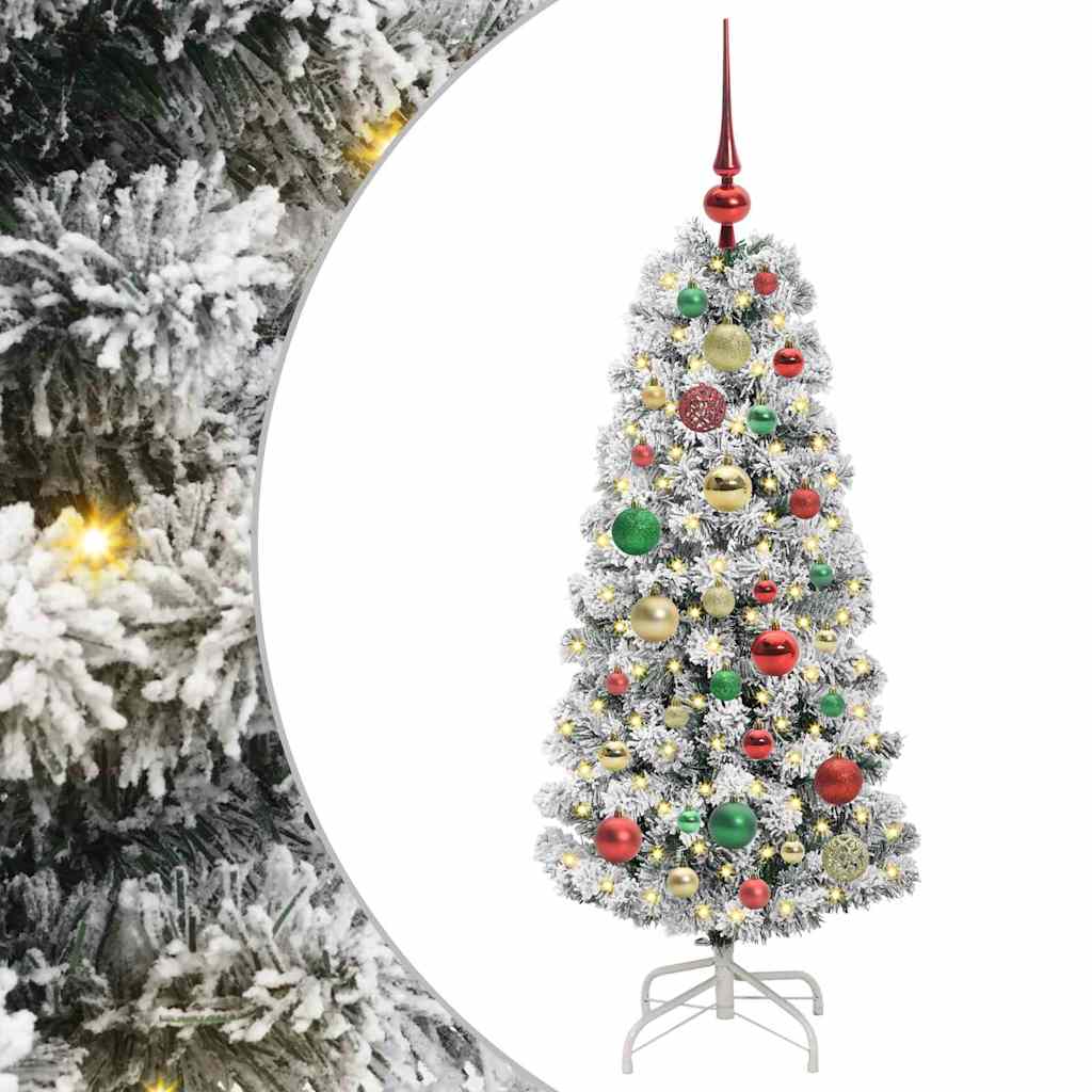 Umjetno božićno drvce s nogom Zelena i bijela 120 cm