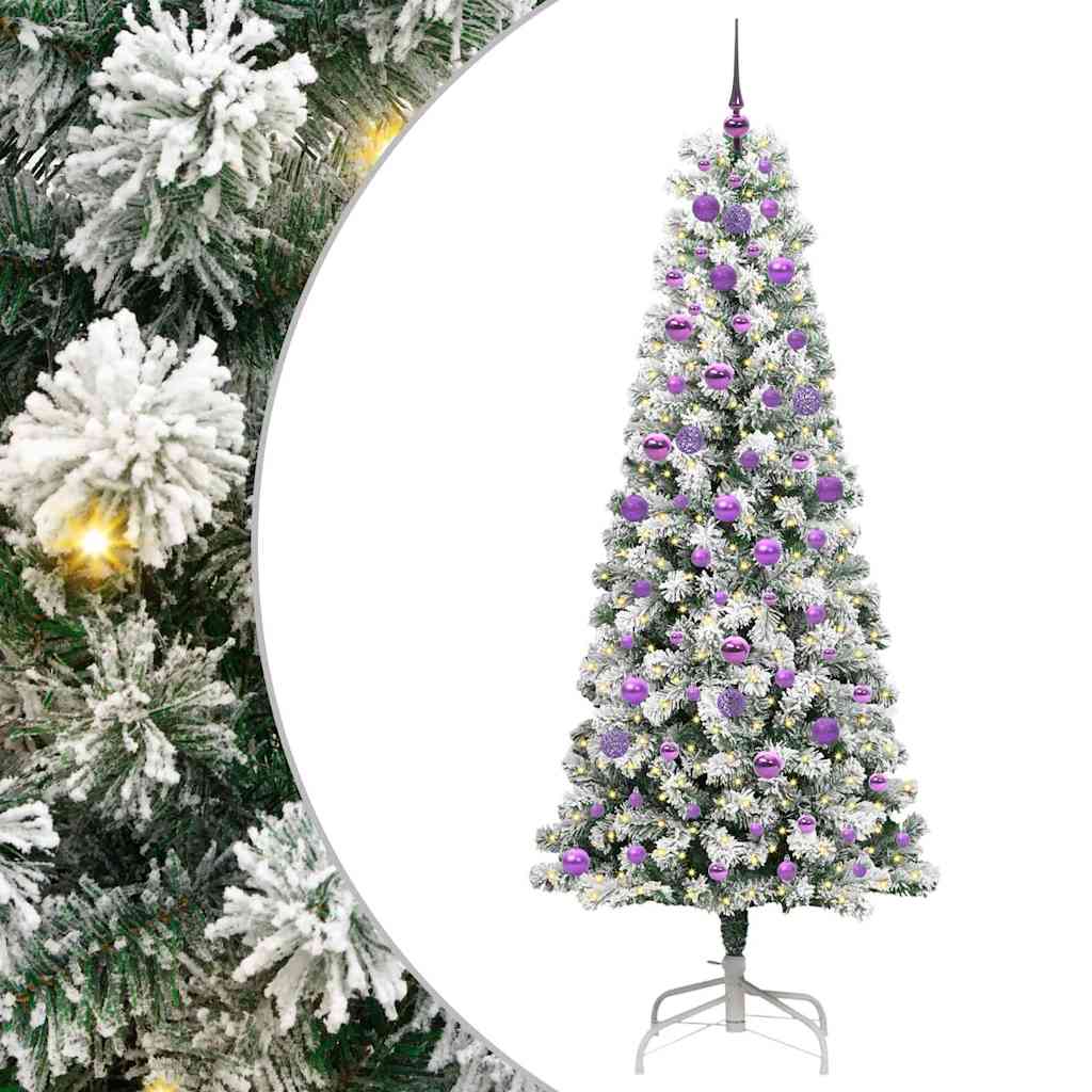 Umjetno božićno drvce s nogom Zelena i bijela 210 cm