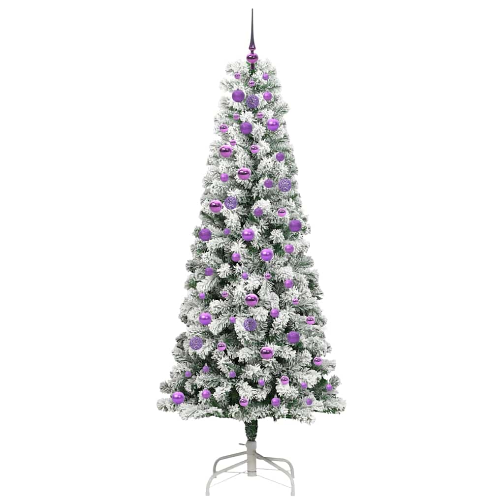 Umjetno božićno drvce s nogom Zelena i bijela 210 cm