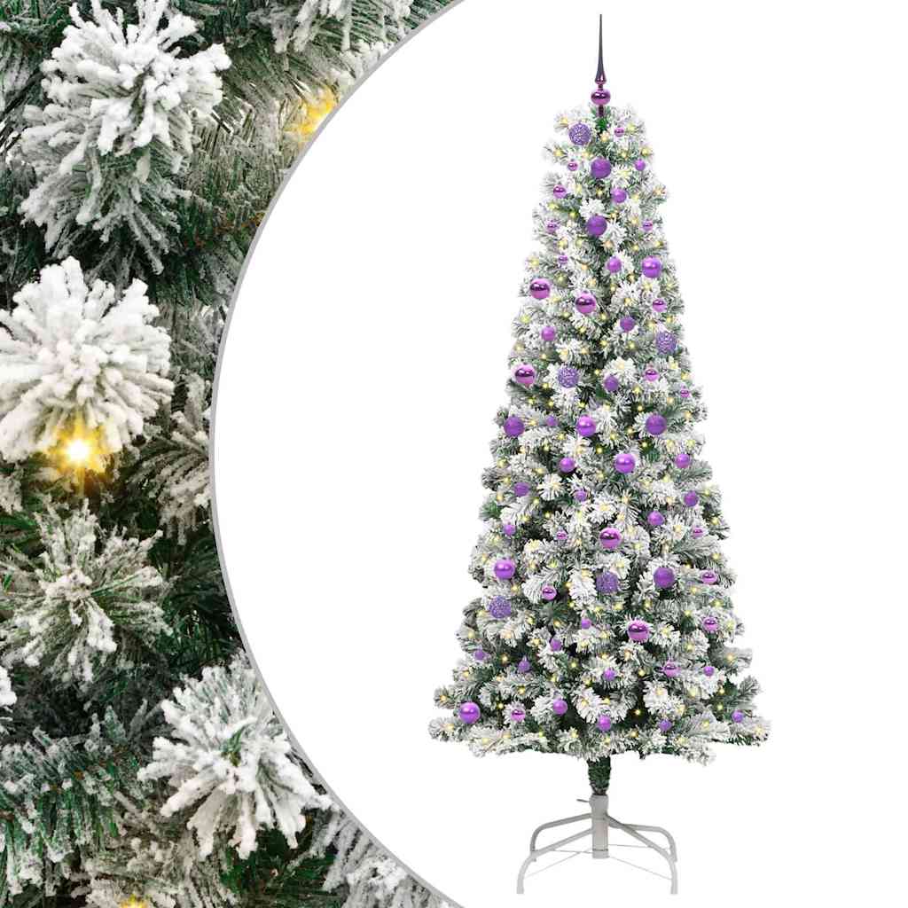 Umjetno božićno drvce s nogom Zelena i bijela 240 cm