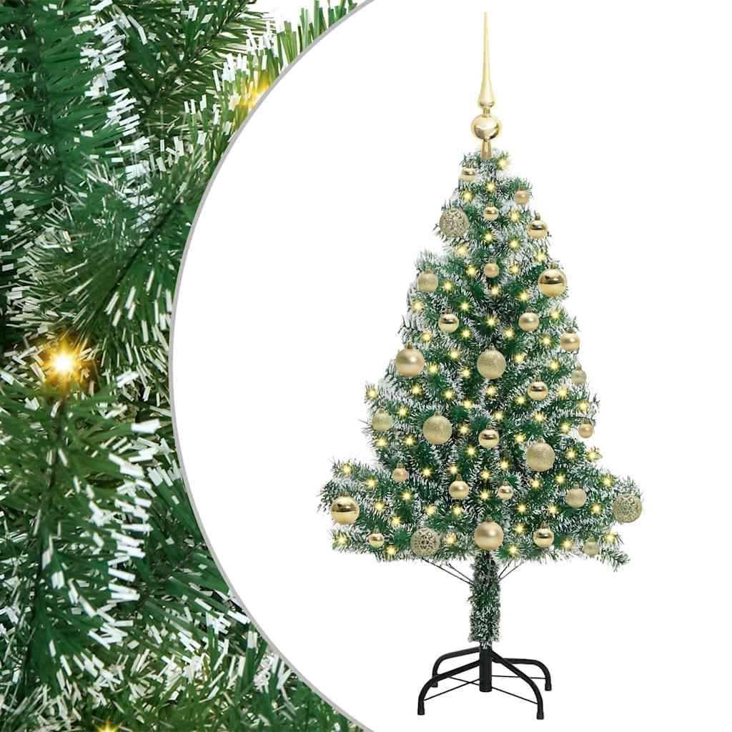 Umjetno Božićno Drvo s Snježnim Flokom i LED Svjetlom 120 cm