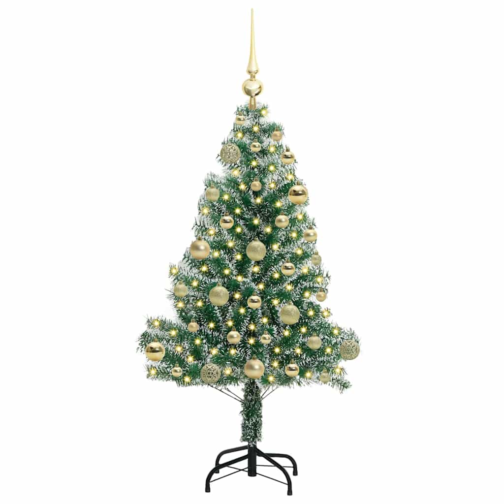 Umjetno Božićno Drvo s Snježnim Flokom i LED Svjetlom 120 cm