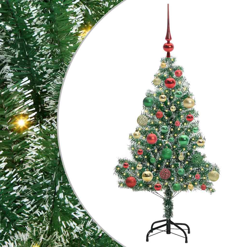 Umjetno Božićno Drvo s Snježnim Flokom i LED Svjetlom 120 cm