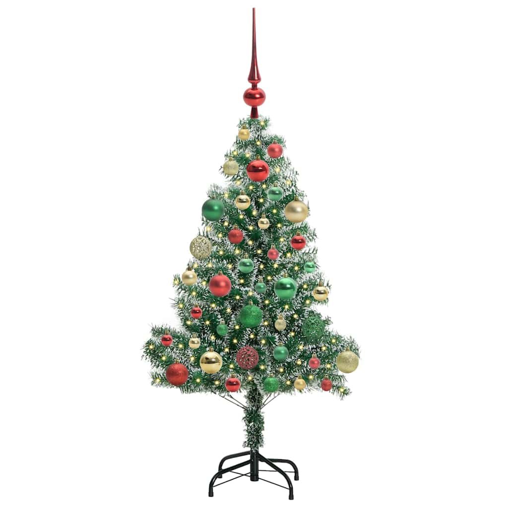 Umjetno Božićno Drvo s Snježnim Flokom i LED Svjetlom 120 cm