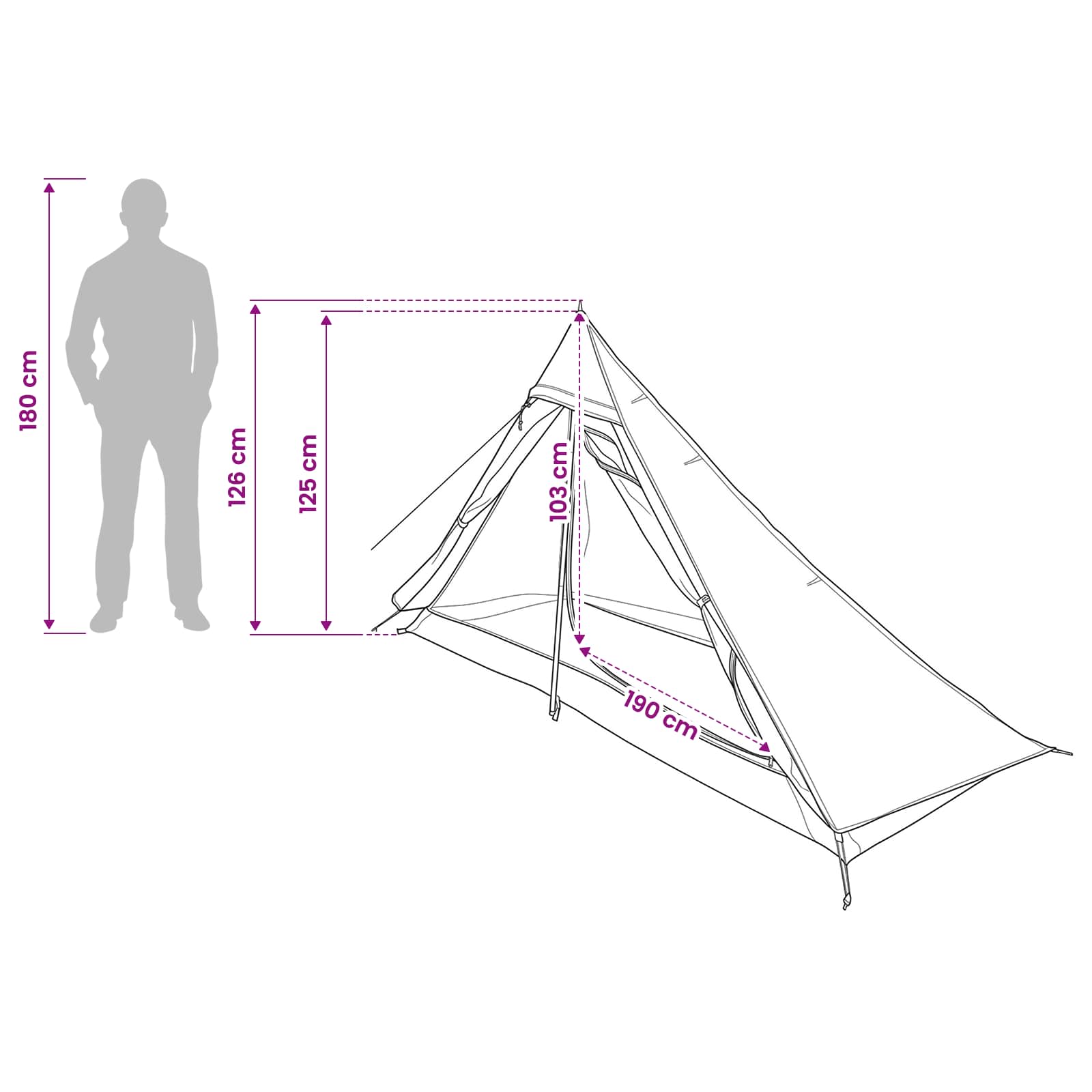 Šator za planinarenje Zelena 222 x 85 x 125 cm