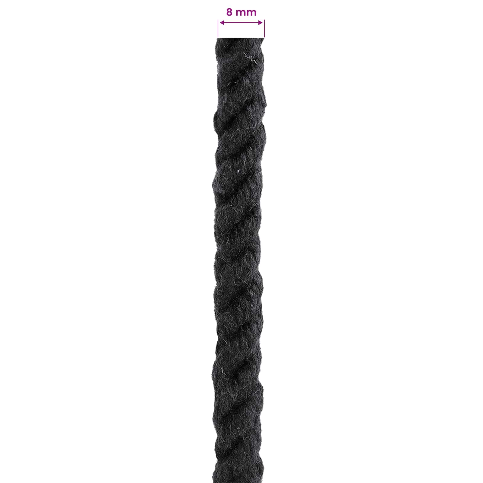 Konop Crna 0,8 x 0,8 x 5000 cm Pamuk