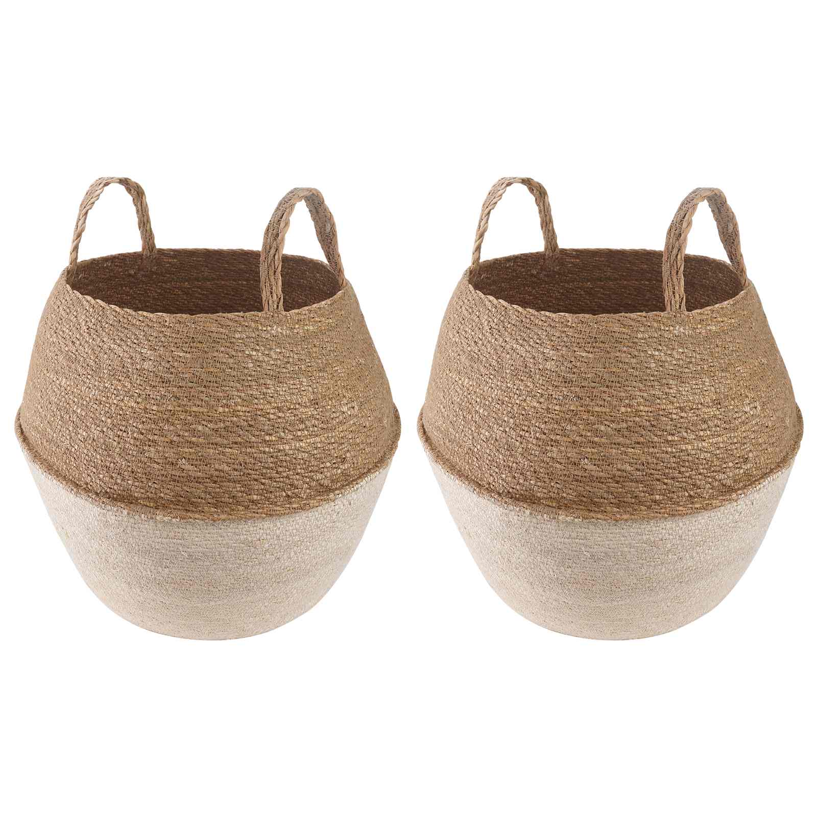 Saksija za biljke s ručkama 2 pcs Bijela Ø 32 x 32 cm