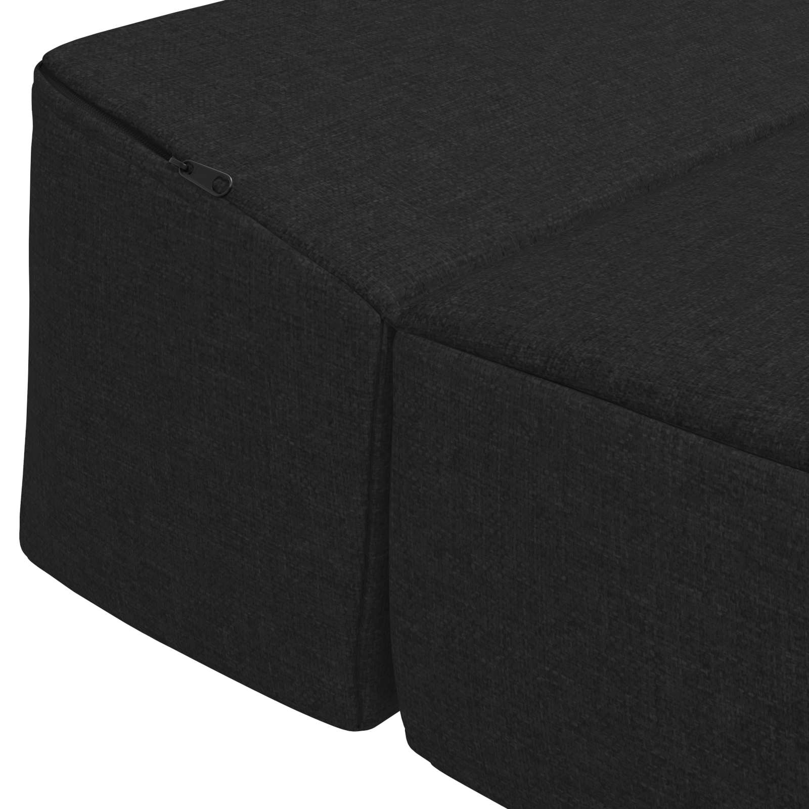 Sofa na razvlačenje Crna 200 x 70 x 15 cm Tkanina
