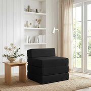 Sofa na razvlačenje Crna 200 x 70 x 15 cm Tkanina