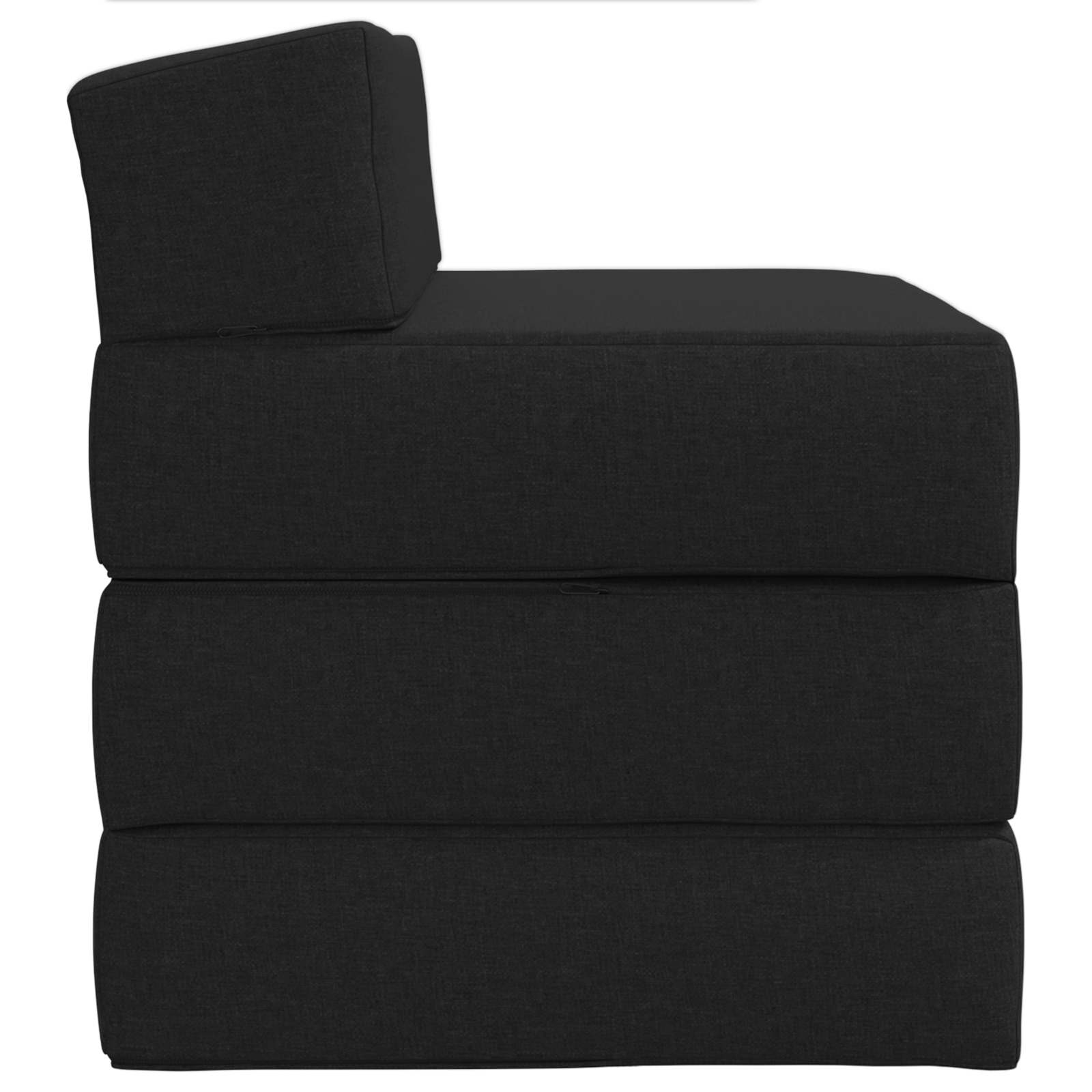 Sofa na razvlačenje Crna 200 x 70 x 15 cm Tkanina