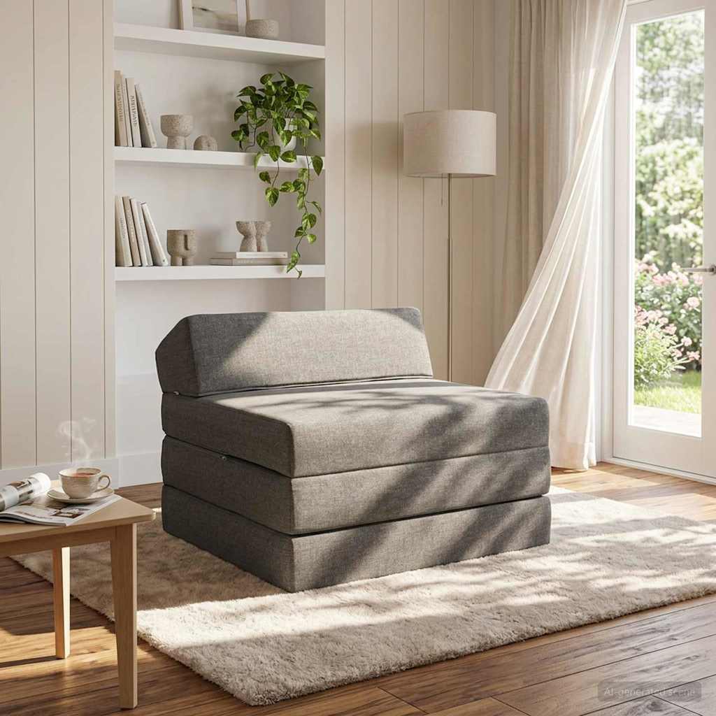 Sofa na razvlačenje Svjetlosiva 200 x 70 x 10 cm Tkanina