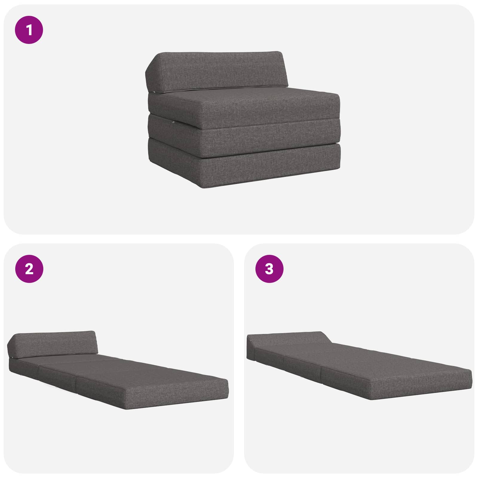 Sofa na razvlačenje Svjetlosiva 200 x 70 x 10 cm Tkanina