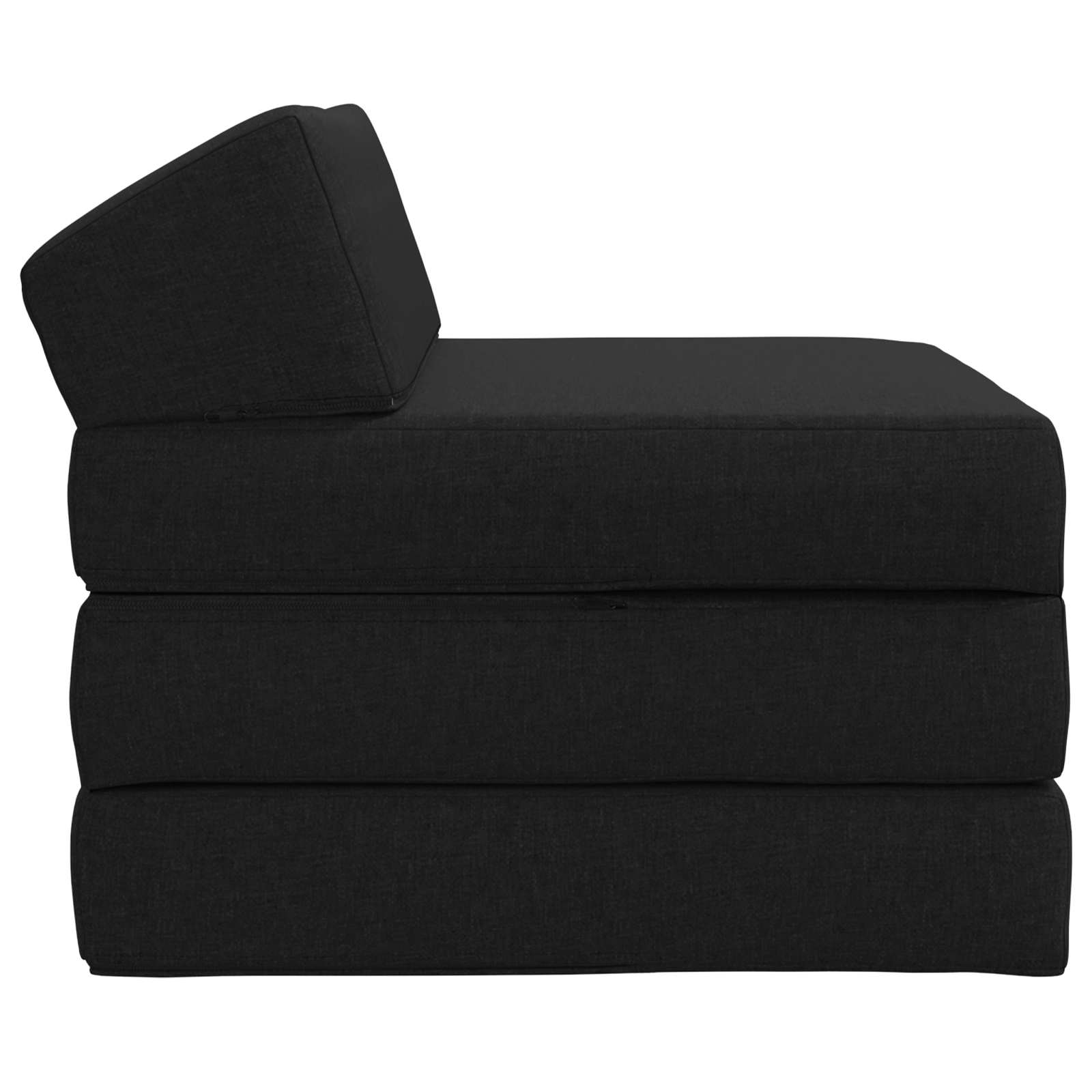 Sofa na razvlačenje Crna 200 x 70 x 10 cm Tkanina
