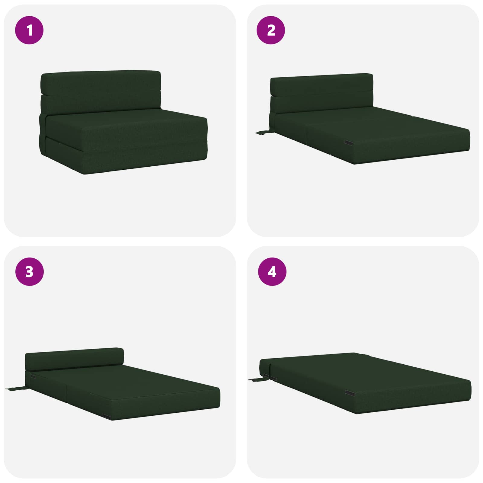 Sofa na razvlačenje Tamnozelena 70 x 72 x 60 cm Tkanina