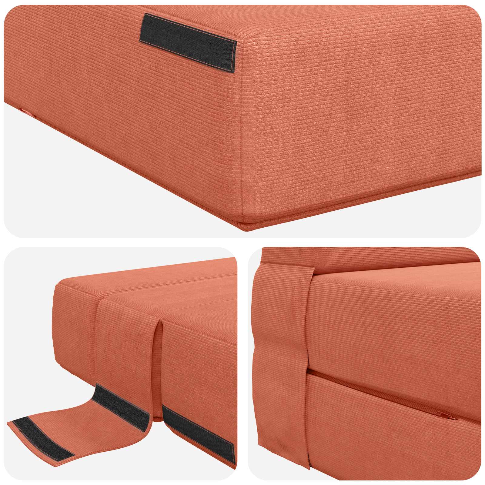 Sofa na razvlačenje Crvena narančasta 70 x 72 x 60 cm Tkanina