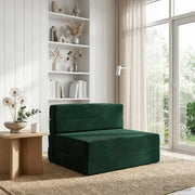 Sofa na razvlačenje Tamnozelena 70 x 80 x 60 cm Tkanina