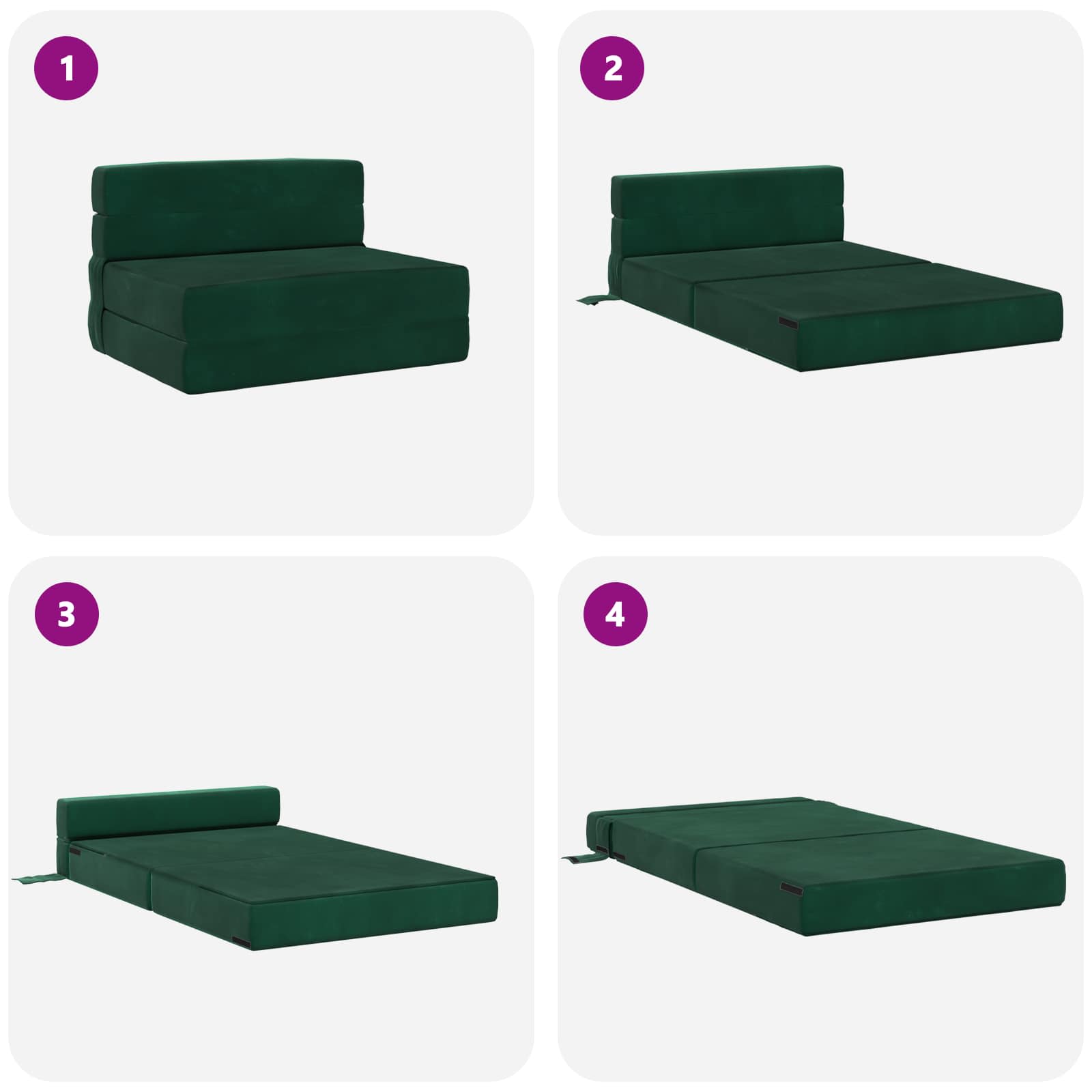 Sofa na razvlačenje Tamnozelena 70 x 80 x 60 cm Tkanina