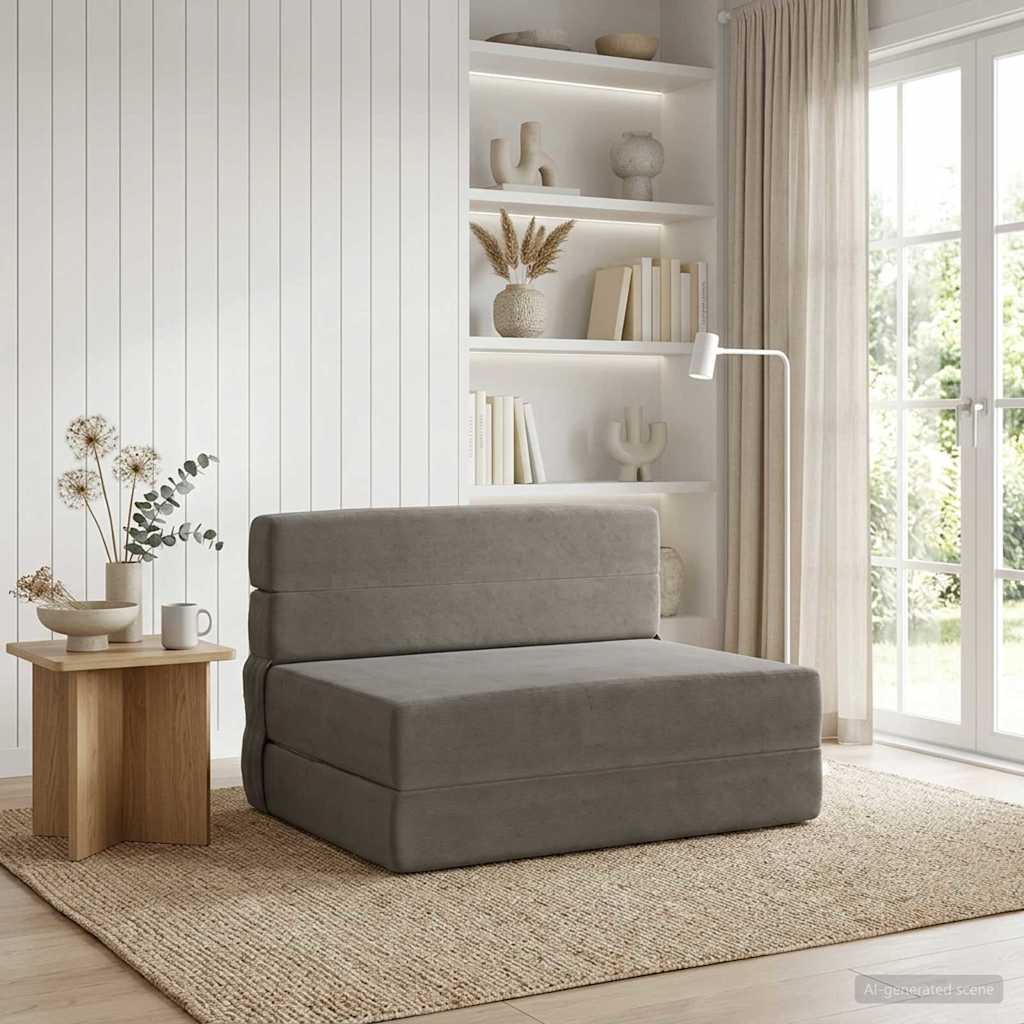 Sofa na razvlačenje Svjetlosiva 100 x 80 x 60 cm Tkanina