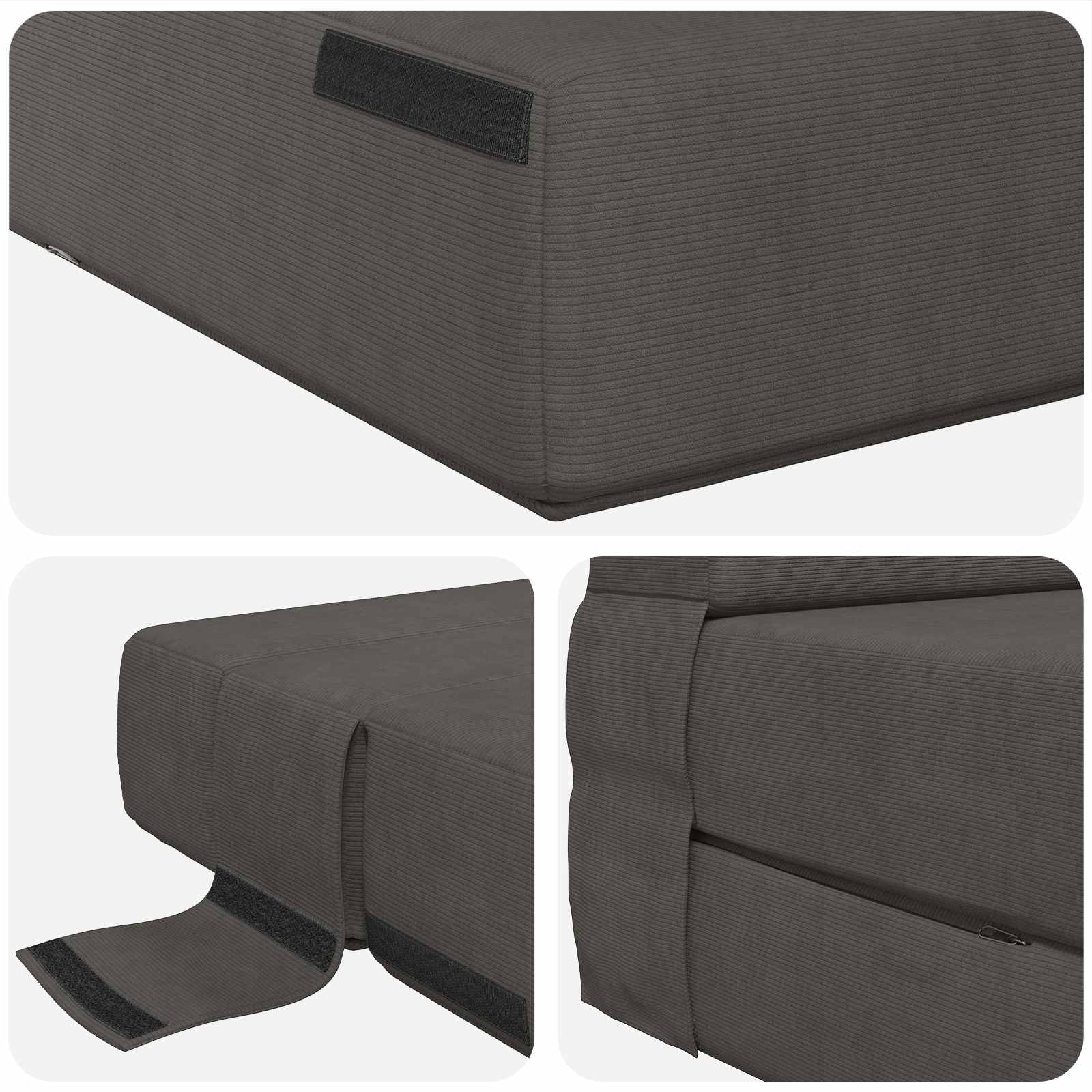 Sofa na razvlačenje Tamnosiva 70 x 80 x 60 cm Tkanina
