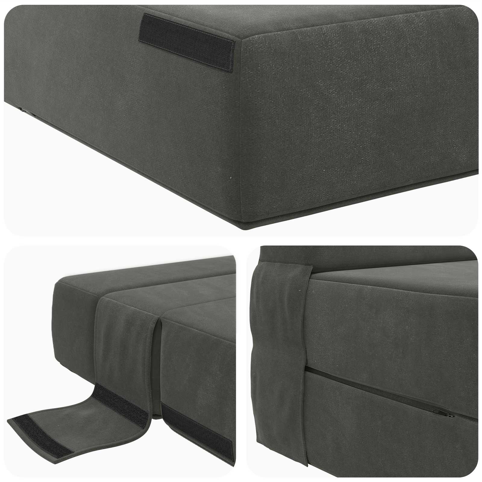 Sofa na razvlačenje Tamnosiva 100 x 80 x 60 cm Tkanina
