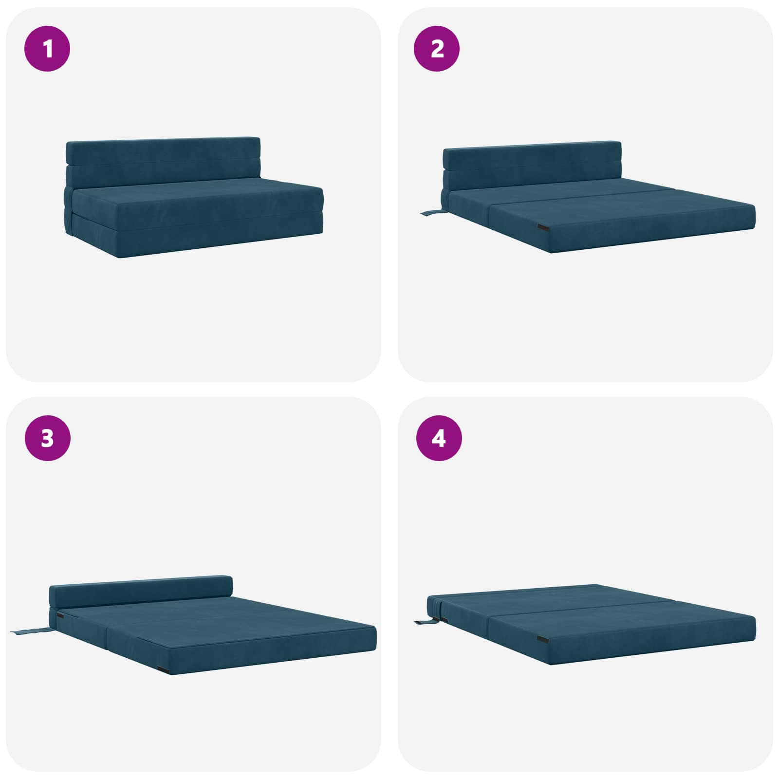 Sofa na razvlačenje Plava 152 x 86,5 x 60 cm Tkanina