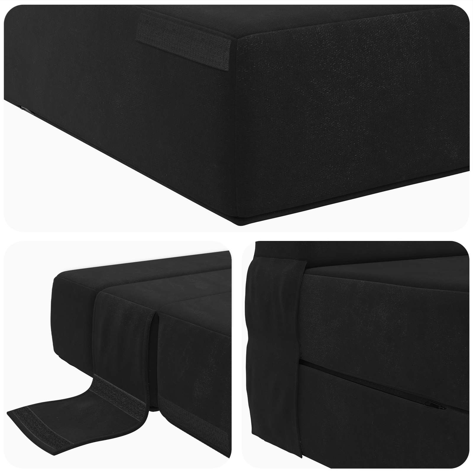 Sofa na razvlačenje Crna 152 x 86,5 x 60 cm Tkanina