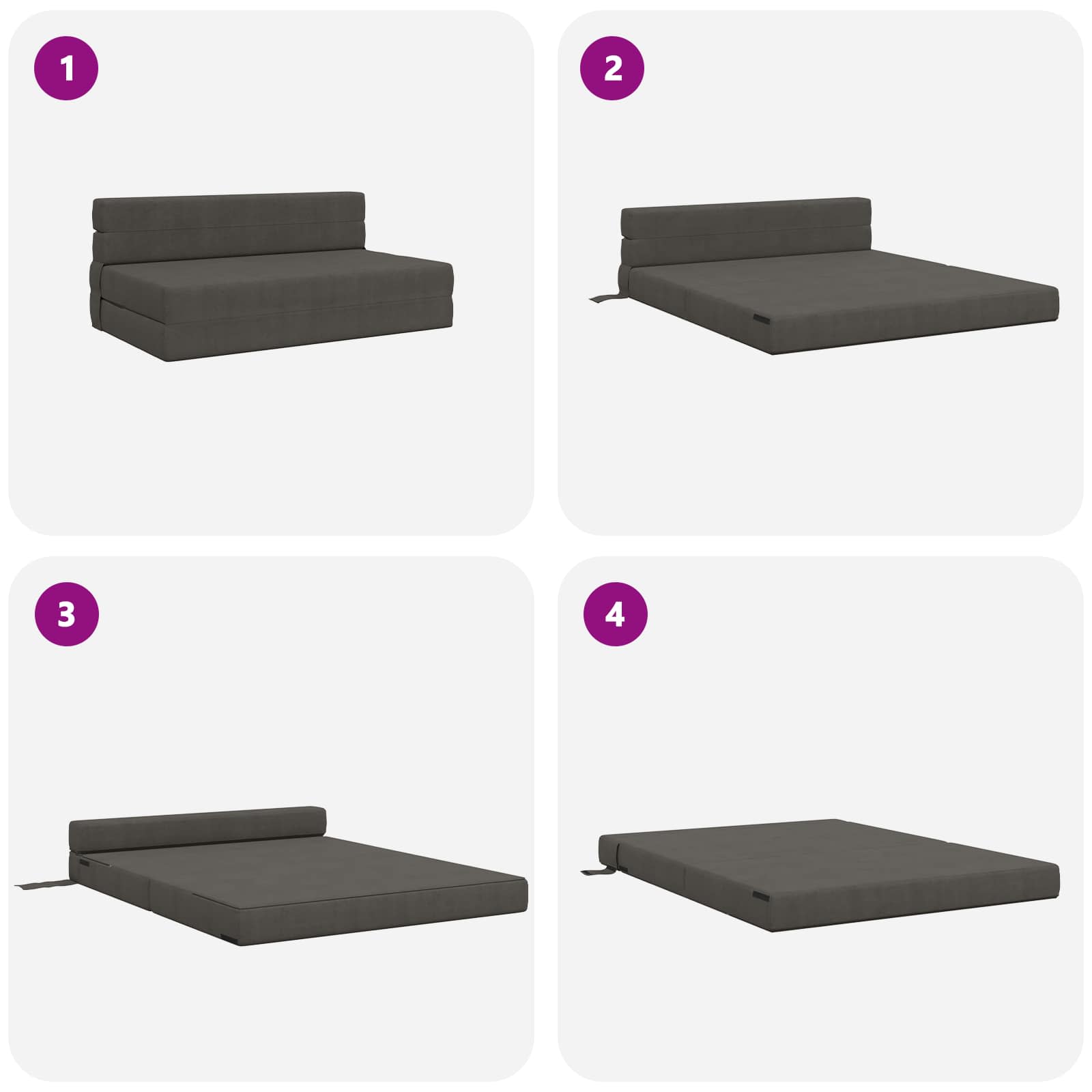 Sofa na razvlačenje Tamnosiva 152 x 86,5 x 60 cm Tkanina