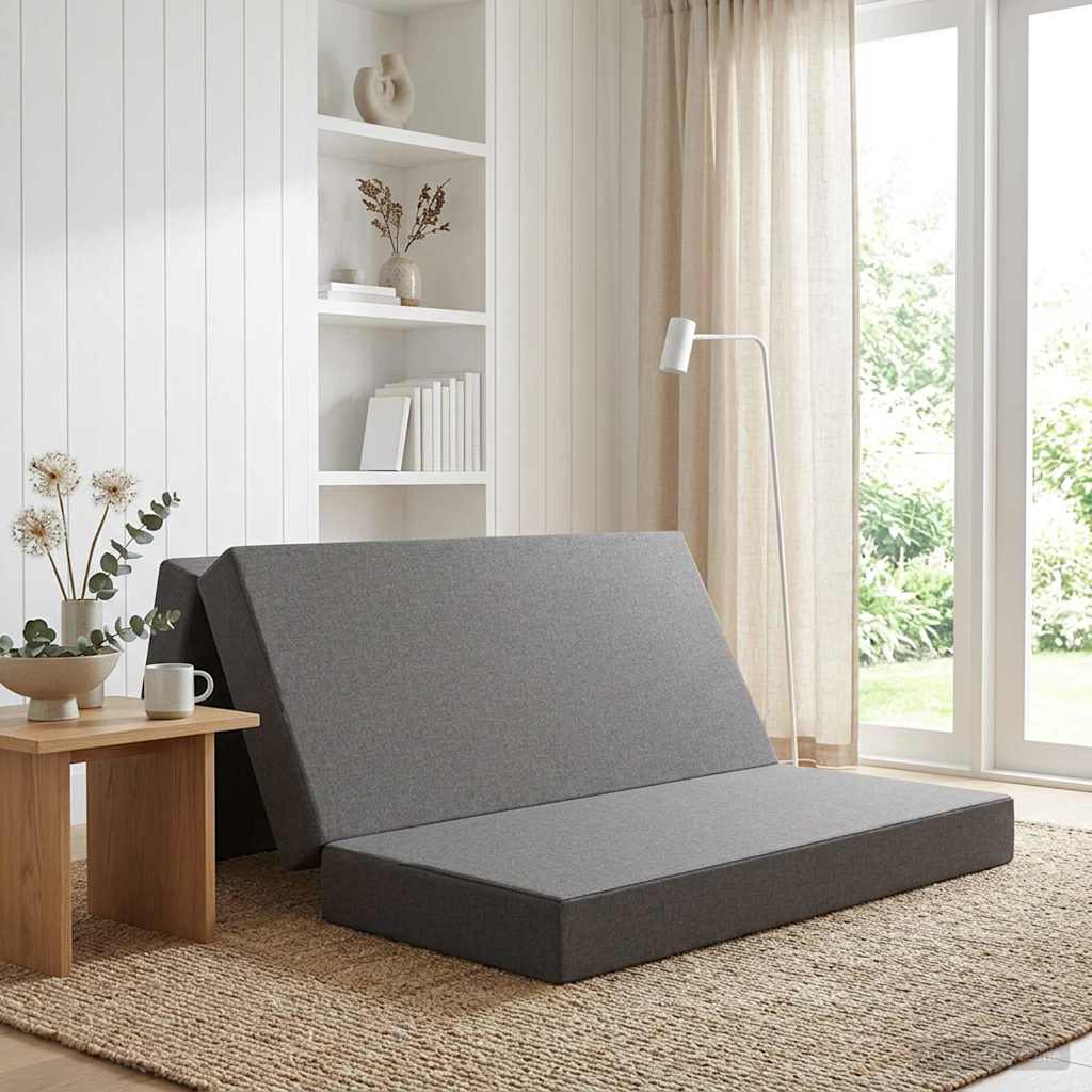 Sofa na razvlačenje 140 x 67 x 45 cm Svjetlosiva