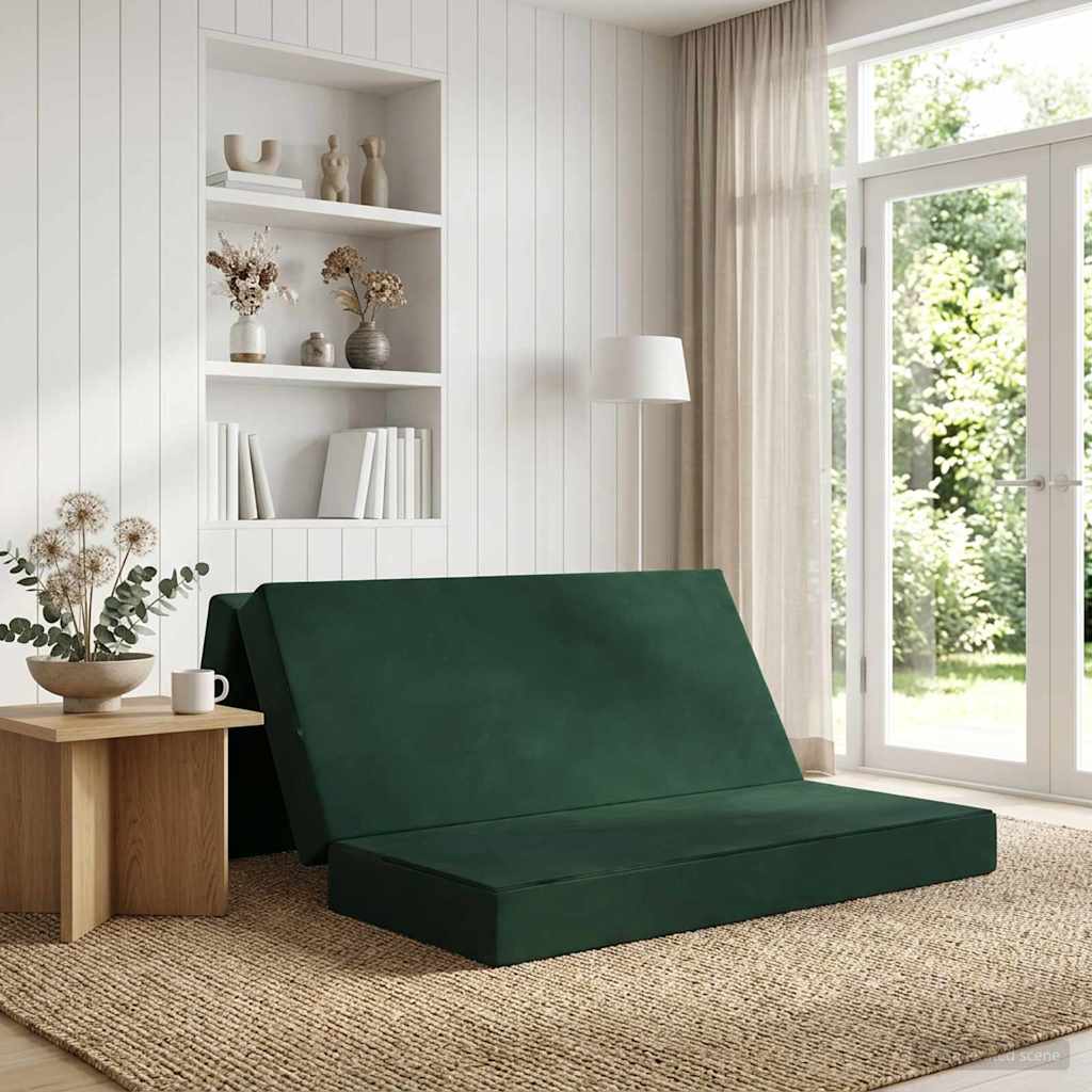 Sofa na razvlačenje 140 x 67 x 45 cm Tamnozelena