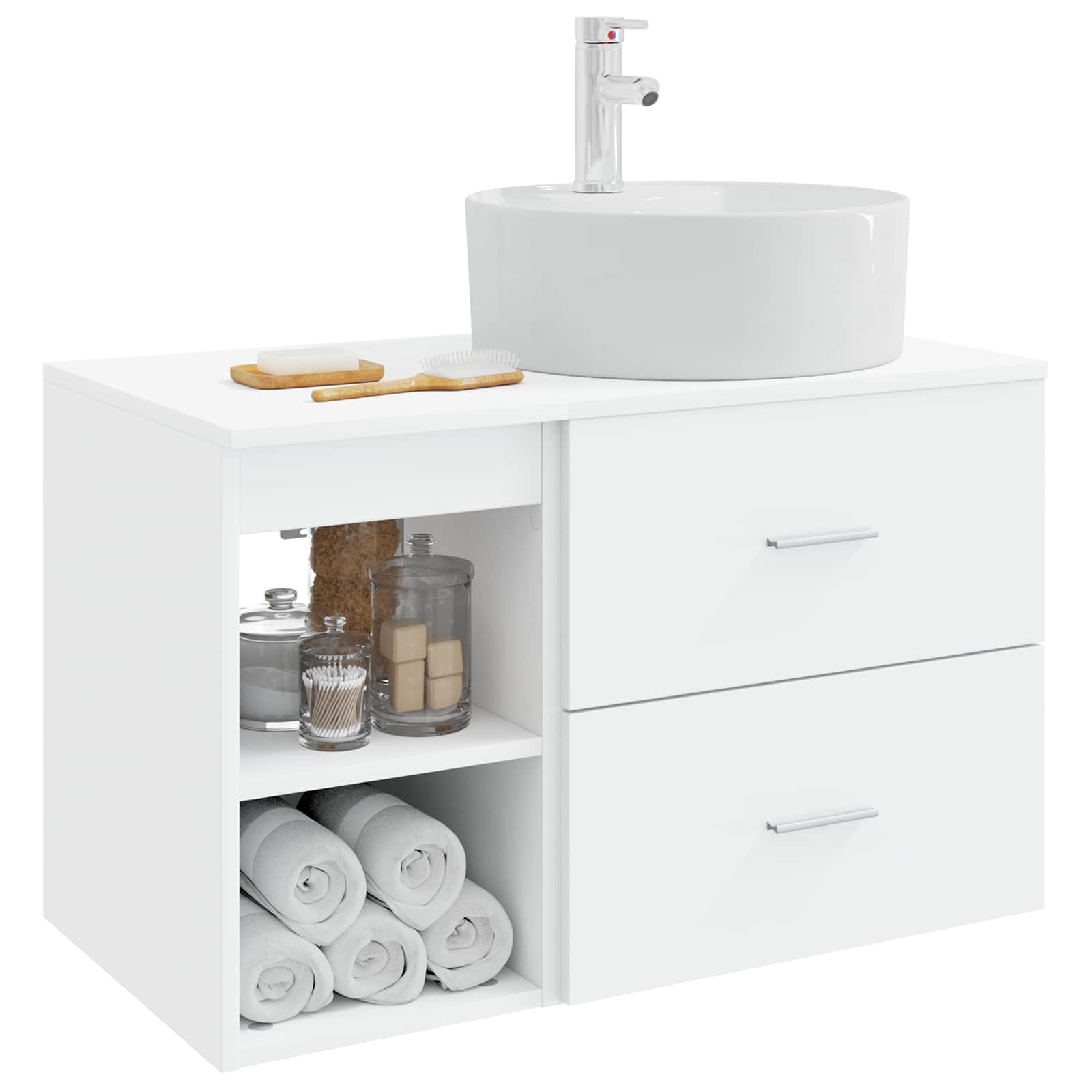 Set namještaja za kupaonicu 2 pcs Bijela Konstruirano drvo
