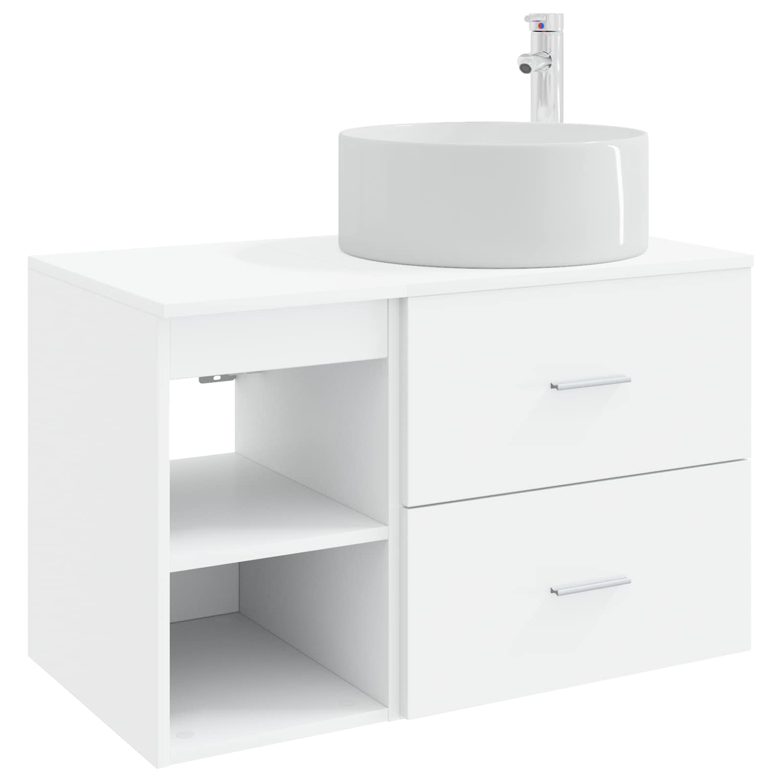 Set namještaja za kupaonicu 2 pcs Bijela Konstruirano drvo