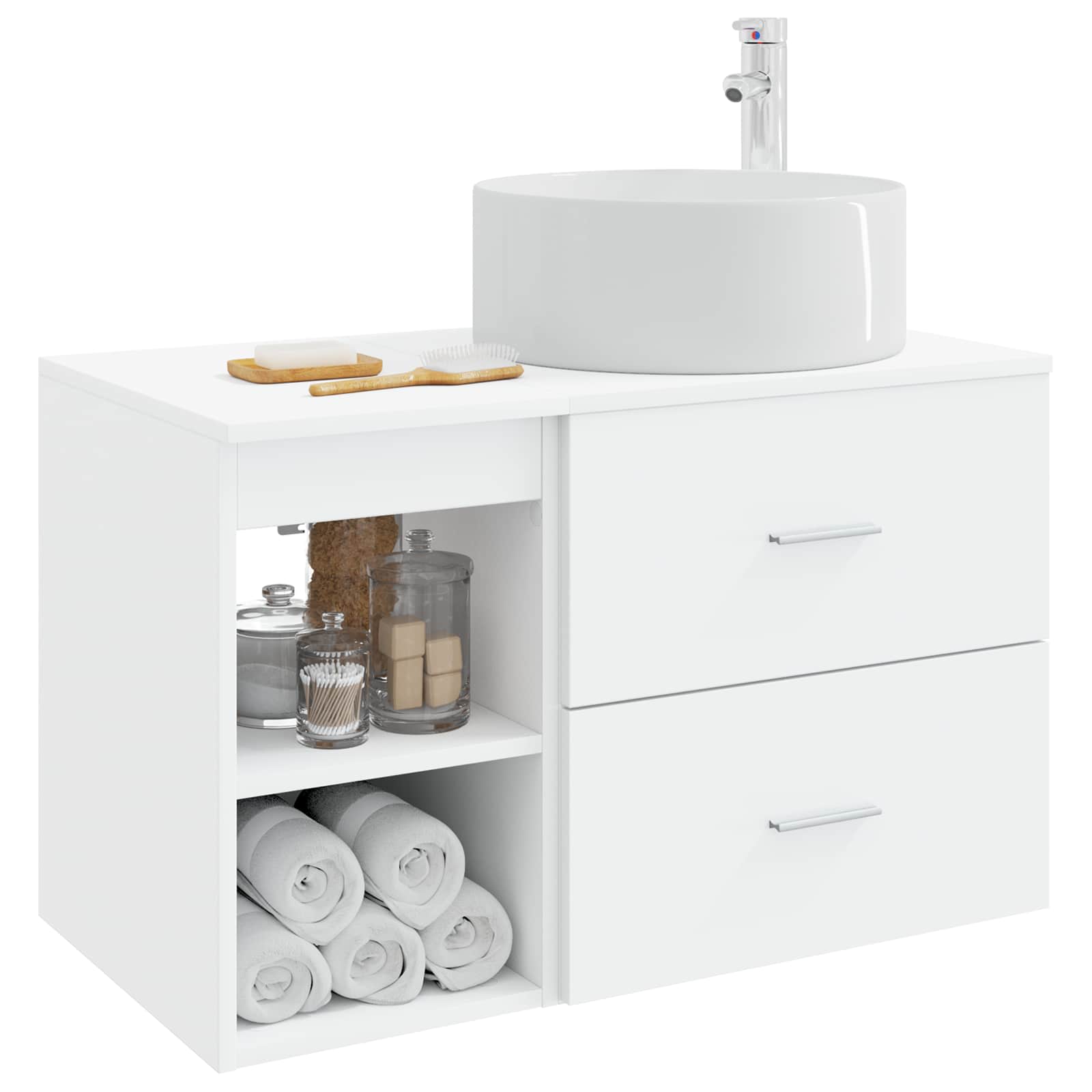 Set namještaja za kupaonicu 2 pcs Bijela Konstruirano drvo