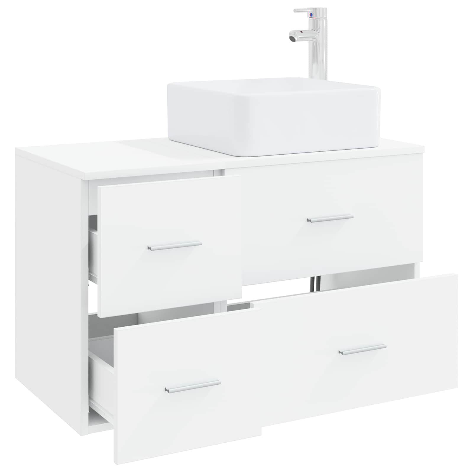 Set namještaja za kupaonicu 2 pcs Bijela Konstruirano drvo