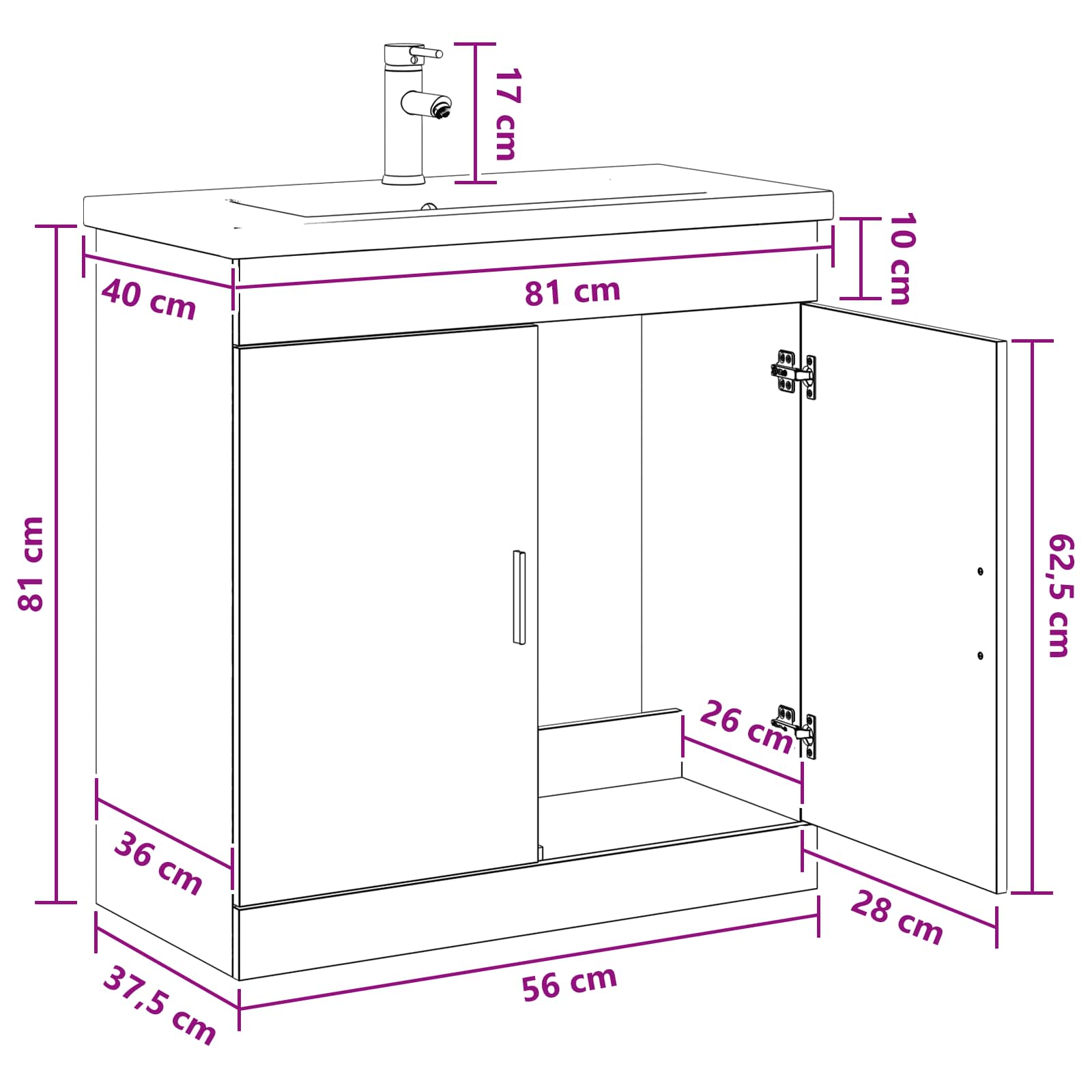 Set namještaja za kupaonicu Hrast sonoma 81 x 40 x 84,5 cm