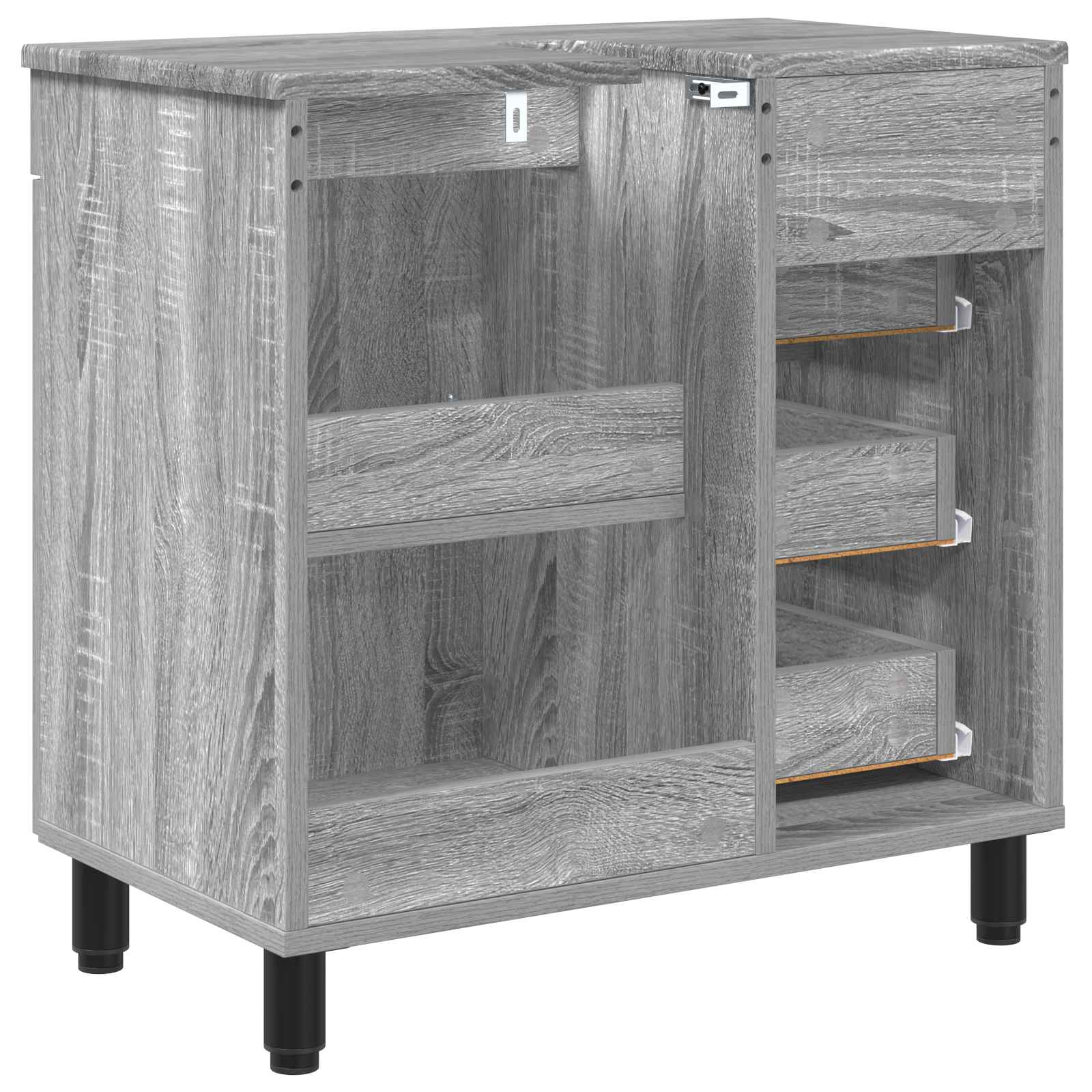 Toaletna jedinica Siva Sonoma 60 x 35 x 60 cm Konstruirano drvo